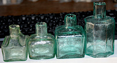 Civil War Era Ink Wells x 4 - Fancy  ~  TL8395  $55