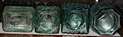Civil War Era Ink Wells x 4 - Fancy  ~  TL8395  $55