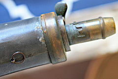 Pewter Powder Flask - Detailed Excellent Condition  ~  TL8384  $65