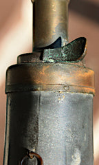 Pewter Powder Flask - Detailed Excellent Condition  ~  TL8384  $65