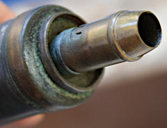 Pewter Powder Flask - Detailed Excellent Condition  ~  TL8384  $65
