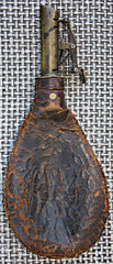 Civil War Era Leather Shot Bag/Flask & Patch Cutter  ~  TL8389  $65