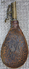 Civil War Era Leather Shot Bag/Flask & Patch Cutter  ~  TL8389  $65