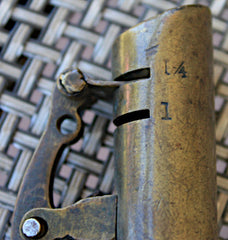Civil War Era Leather Shot Bag/Flask & Patch Cutter  ~  TL8389  $65