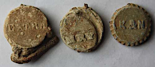 3 Old, Lead RailRoad Car Seals - All Marked   $20  TL7488