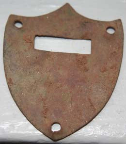 SOLD   TL7365 Saddle Shield - Brass - Very Nice   SOLD