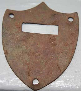 SOLD   TL7365 Saddle Shield - Brass - Very Nice   SOLD