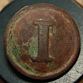 Confederate Block I Button-Very Nice  ~  TL8104  $110