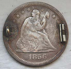 Civil War Era Silver Quarter - Love Token  ~  TL8355  $55