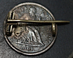 Civil War Era Silver Dime - Love Token  ~  TL8354  $55