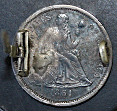 Civil War Era Silver Dime - Love Token  ~  TL8354  $55
