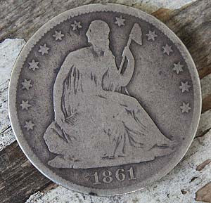 1861 O Seated Liberty Half Dollar Coin  ~  TL7763  $110