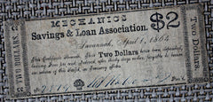 Civil War $2 Mechanics S & L Note - 1864-very nice  ~  TL8328  $35