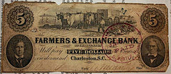 Civil War Paper Money - $5 Charleston, SC  ~  TL8405  $40