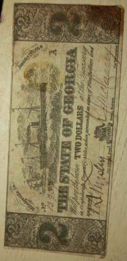 Georgia 1864 $2 Note ~  TL7694  $45