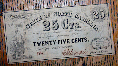Civil War Paper Money-N.C. Recycled-1863  ~  TL8409  $45