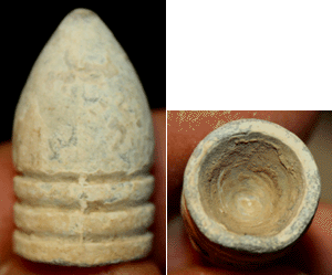 Unlisted 3 Ring Minie Ball  With An “Odd” Paraboloidal/Conical Truncated Round Tip Type Cavity