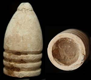 Mckee & Mason 381 Confederate Capped Nose Bullet…One Of The Largest Nose Cast Marks I Have Seen