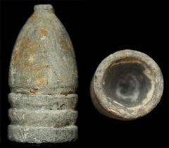Confederate 3 Ring Bullet With A Large Nose Cast Mark