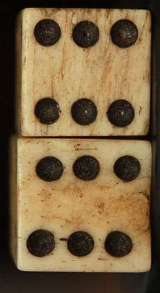 TL7161 Bone Dice Set-Saw Marks & Bone Grain Visible  $30