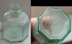 Shear Top Green Glass Inkwell   TL5934