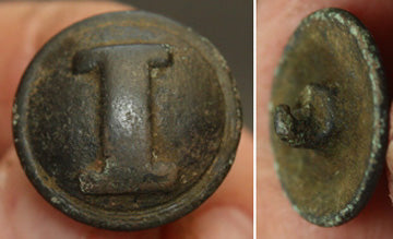 Cast I Confederate Infantry Brass Button