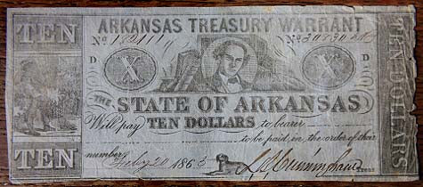 Arkansas Treasury Warrant War Time Date  TL6262