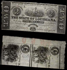 1862 State Of Louisiana $2 Bill   TL4536