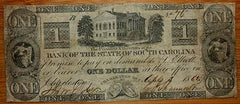 Bank Of The State Of South Carolina $1 Note